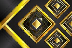Abstract background rectangle shape with black and gold color vector