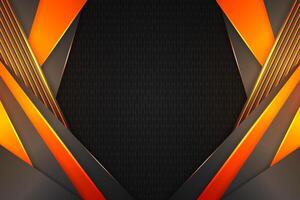 Abstract background rectangle shape with black and orange color vector