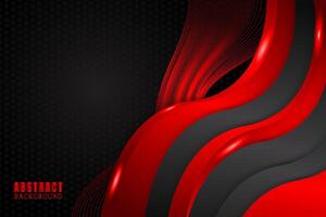 Abstract fluid background with black and red color vector