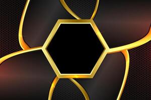 Abstract fluid background with black and gold color vector