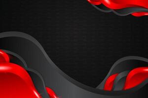 Abstract fluid background with black and red color vector