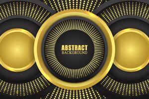 Abstract background ellipse shape with black and gold color vector