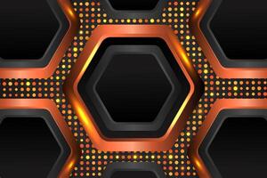 Abstract background polygon shape with black and bronze color vector