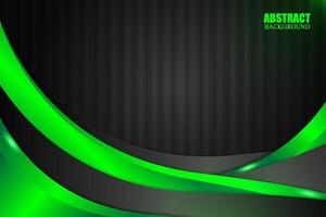 Abstract fluid background with black and green color vector