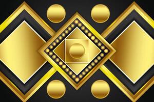 Abstract background rectangle shape with black and gold color vector