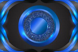 Abstract fluid background ellipse shape with black and blue color vector
