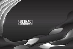 Abstract fluid background with black and white color vector
