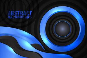 Abstract fluid background with black and blue color vector