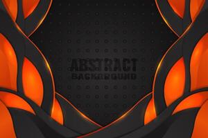Abstract fluid background with black and orange color vector