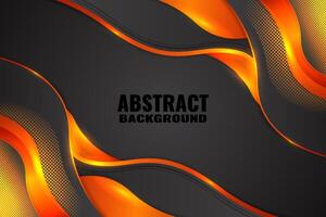 Abstract fluid background with black and orange color vector
