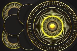 Abstract background ellipse shape with black and gold color vector