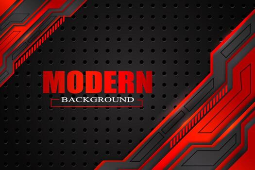 Modern background with black and red color vector