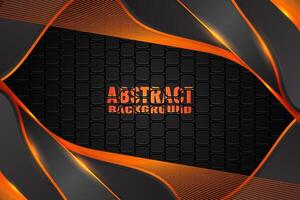 Abstract fluid background with black and orange color vector