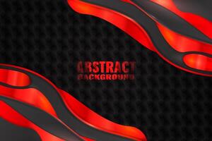 Abstract fluid background with black and red color vector