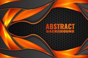 Abstract fluid background with black and orange color vector
