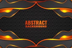 Abstract fluid background with black and orange color vector