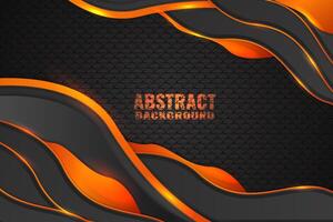 Abstract fluid background with black and orange color vector