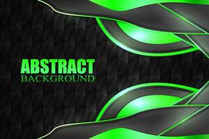 Abstract fluid background with black and green color vector