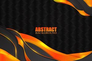 Abstract fluid background with black and orange color vector