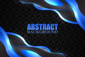 Abstract fluid background with black and blue color vector