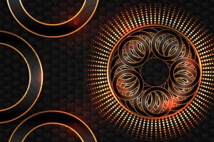 Abstract background ellipse shape with black and bronze color vector