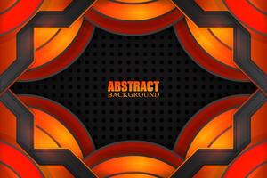 Abstract fluid background with black and orange color vector