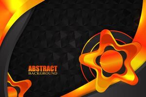 Abstract fluid background with black and orange color vector