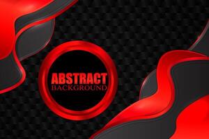 .Abstract fluid background with black and red color vector