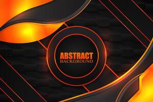 Abstract fluid background with black and orange color vector