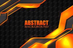 Abstract fluid background with black and orange color vector