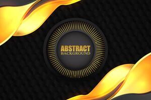 Abstract fluid background with black and gold color vector