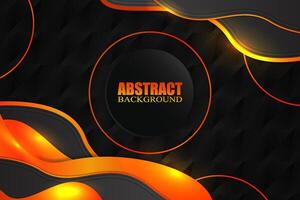 Abstract fluid background with black and orange color vector