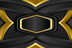 Abstract fluid background ellipse shape with black and gold color vector