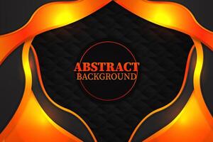 Abstract fluid background with black and orange color vector