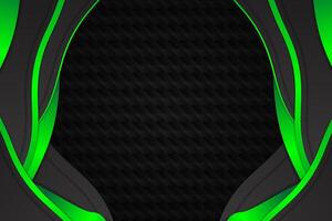 Abstract fluid background with black and green color vector