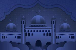 Background Ramadan Kareem stylish Islamic with blue color vector