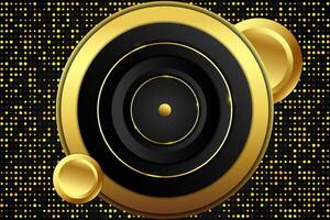 Black background ellipse shape with gold and black color vector