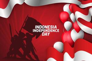 Indonesia Independence day and random balloon background vector