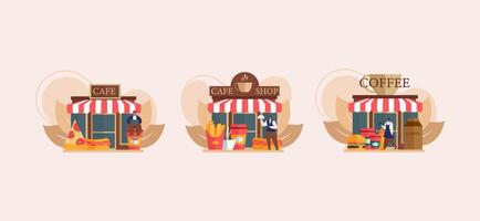 Culinary Food Cafe Flat Design vector