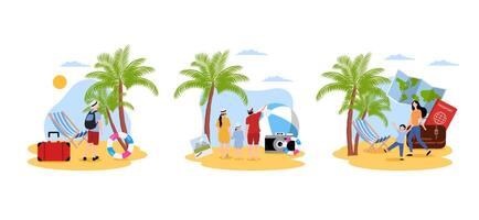 Travel Flat Bundle Design Illustration vector