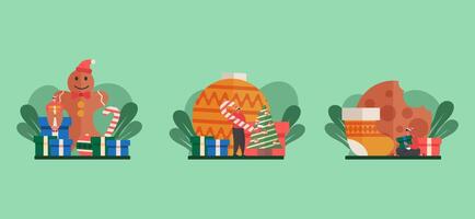 Tomorrow Christmas Flat Bundle Design vector