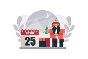 Celebrate Christmas Day Flat Design vector