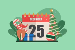 Celebrate Christmas Day Flat Design vector