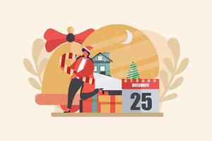 Celebrate Christmas Day Flat Design vector