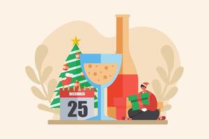 Today Christmas Day Flat Design vector