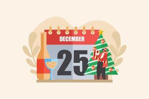 Today Christmas Day Flat Design vector