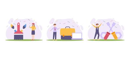 Labour Day Bundle Flat Design vector