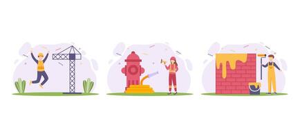 Labour Day Bundle Flat Design vector