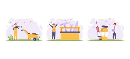 Labour Day Bundle Flat Design vector