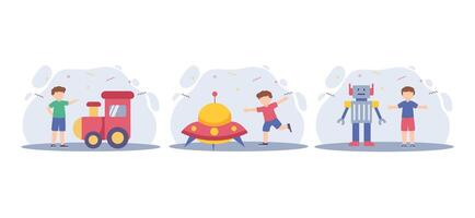 Children's Day Flat Bundle Illustration vector
